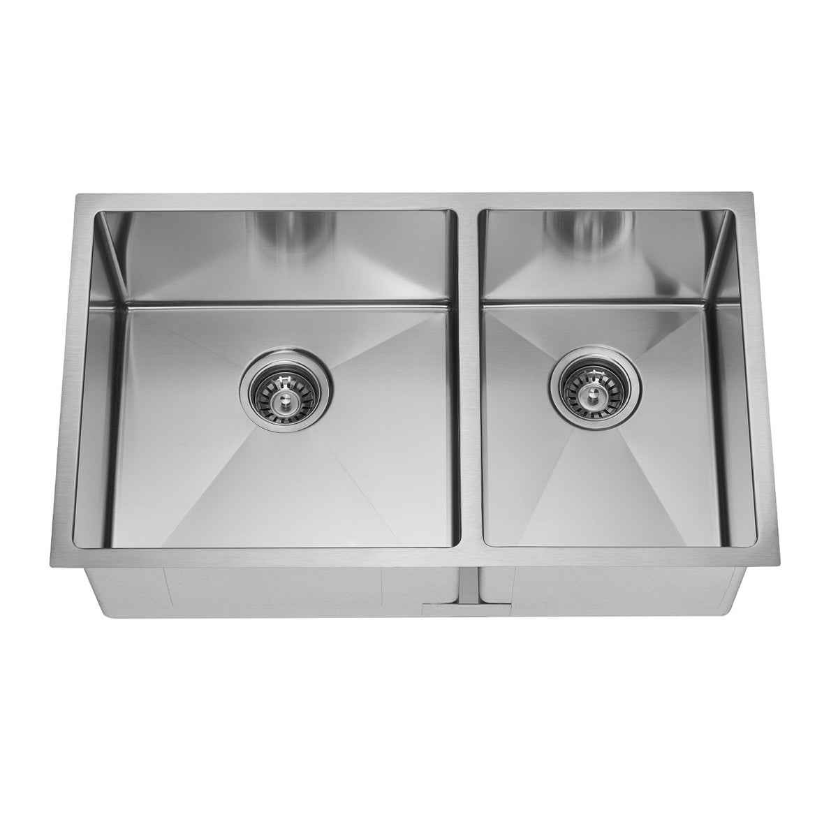 E2 Stainless 16 Gauge 32x19x10 Stainless Steel Rectangular Double Uneven Sink w/ Very Small Corner Radius - VSR-703 image 0