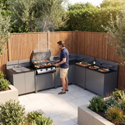 Vesta Modular Corner Outdoor Kitchen with Beefeater 1200E in Grey image 0