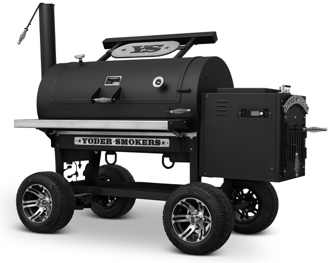 Yoder Smokers Cimarron S Pellet Smoker on Competition Stand image 0