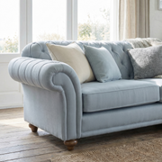 Chesterfield 2 Seat Sofa in Sky Blue image 1