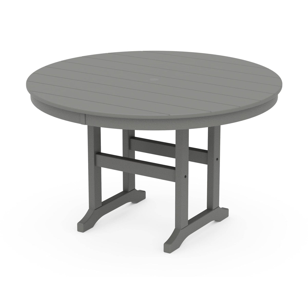 Polywood 48" Round Farmhouse Dining Table, Slate Grey image 0