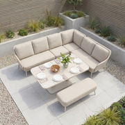 Alva Corner Dining Set with Rising Table in Fawn image 1