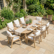 Quay 8 Seat Oval Dining Set in Linen image 1