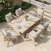 Quay 6 Seat Rectangular Dining Set in Mocha image 1