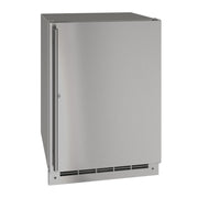 U-Line 24-Inch Stainless Steel Outdoor Refrigerator w/ Reversible Hinge and Door Lock - UORE124-SS31A image 1
