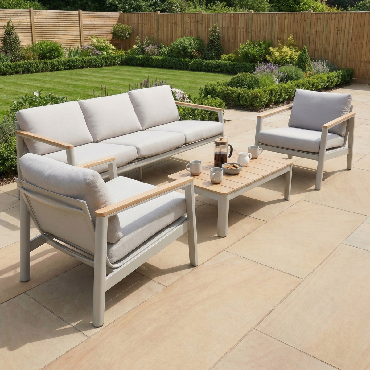 Cora 3 Seat Sofa Set in Latte image 0