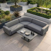 Luna Outdoor Fabric Curved Corner Sofa Set with Altura Rising Table in Grey image 1