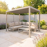 PergoSTET Lite 2.4m x 3m Metal Rectangular Pergola in Latte image 0