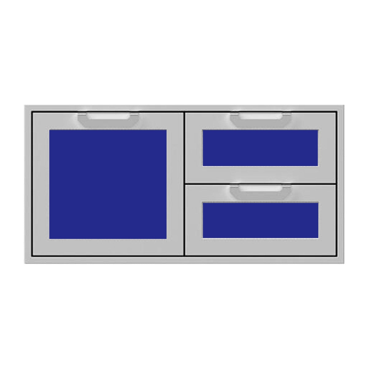 Hestan 42-Inch Double Drawer and Storage Door Combination w/ Recessed Marquise Accent Panel in Blue - AGSDR42-BU image 0