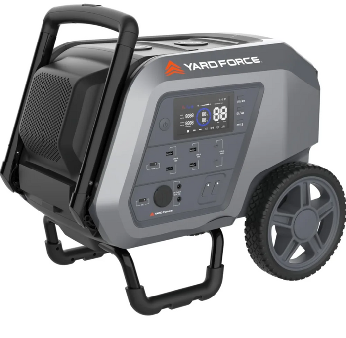 Yard Force Portable Power Station 2400-Watt Continuous 4800-Watt Peak, Bluetooth speaker, WIFI connection, Wireless Charging, RV 30A plug, LED light image 0
