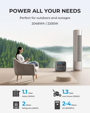 Bluetti Portable Generator 2200W With 350W Solar Panel Included, AC200MAX 2048Wh Solar Generator W/ 4 2200W AC Outlets, Expandable to 8192Wh for Home Backup image 1