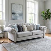 Chesterfield 2 Seat Velvet Sofa in Feather Grey image 0