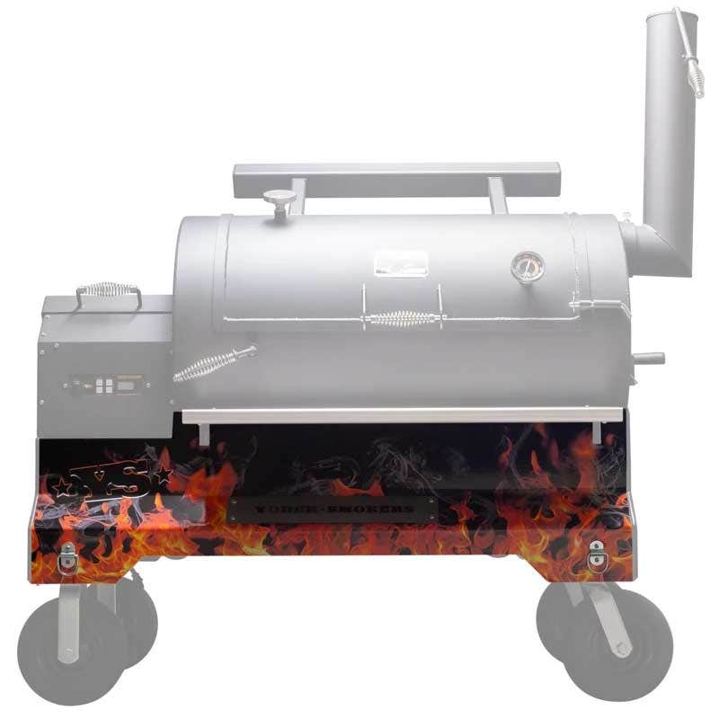Yoder Smokers YS1500 Competition Cart Magnetic Wrap - Orange Flames image 0