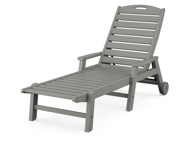 POLYWOOD Nautical Chaise with Arms and Wheels in Slate Grey image 0