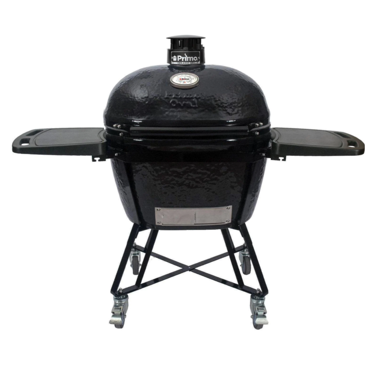 Primo Oval XL 400 All-In-One FreestandIng Charcoal Ceramic Kamado Grill With Heavy-Duty Stand and Side Shelves (2021 Model) - PGCXLC image 0