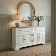 Amberley Large 4 Door 2 Drawers Sideboard in Warm White image 1