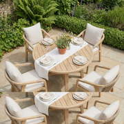 Quay 4 Seat Round Dining Set in Linen image 1