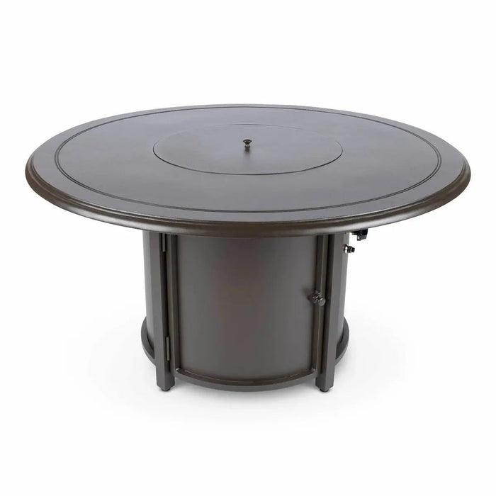 Woodard 48" Round Solid Cast with Beaded Edge Chat Fire Table in Aztec Bronze image 0