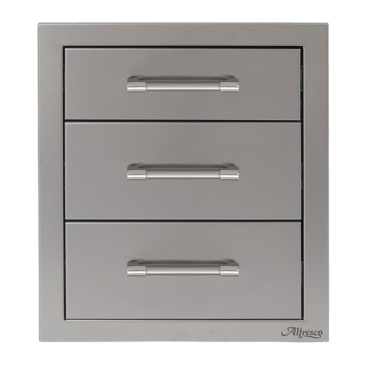 Alfresco 17-Inch Stainless Steel Soft Close Triple Storage Drawer  - AXE-3DR-SC image 0