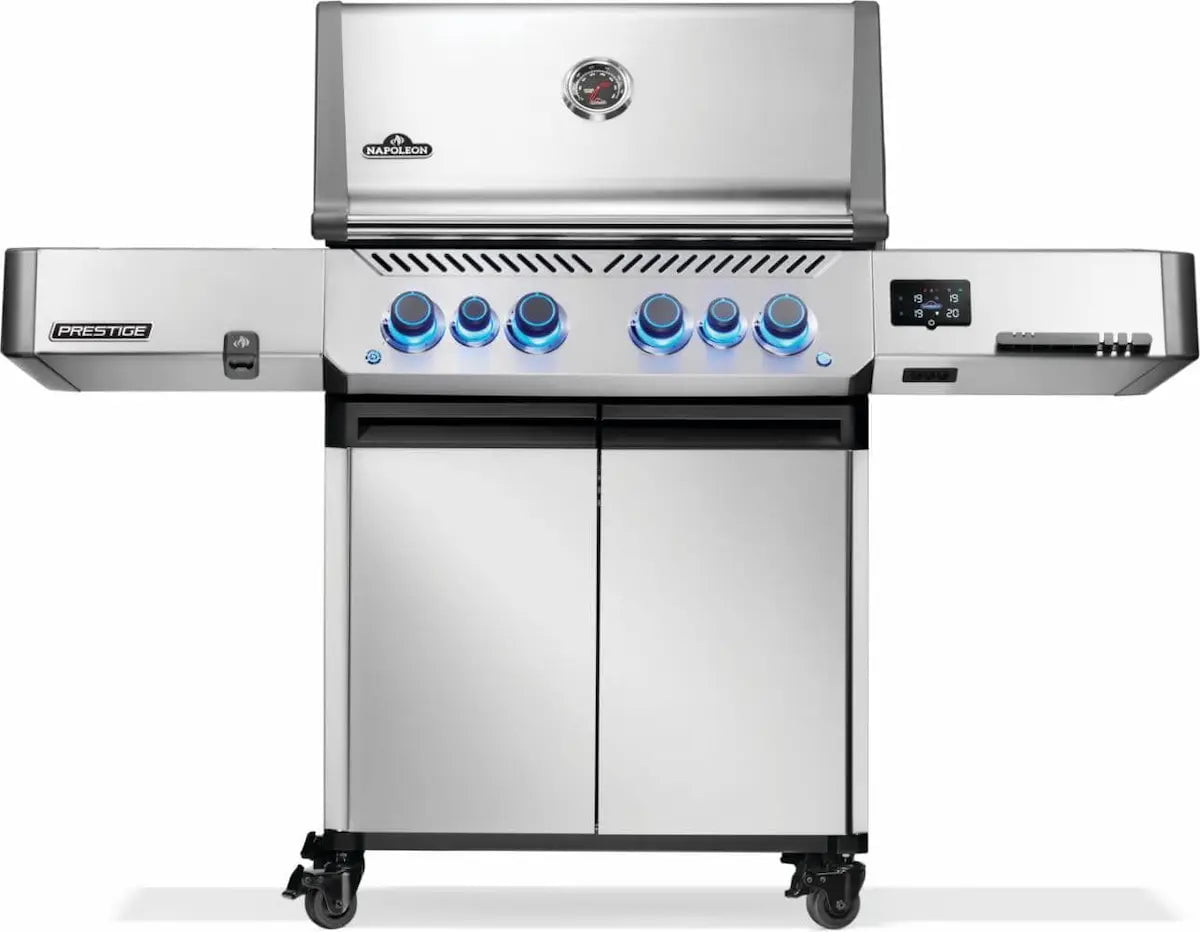 Napoleon Prestige 500 Connected Gas BBQ Grill with Infrared Side &amp; Rear Burner, Stainless Steel image 0