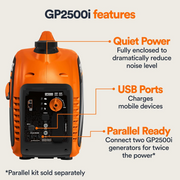 GENERAC 8251 GP2500i-2 INVERTER GENERATOR WITH COSENSE image 1