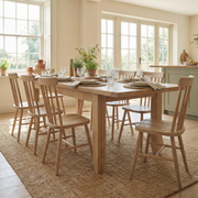 Burford 8 Seat Extending Dining Set with Spindleback Dining Chair in Natural Oak image 1