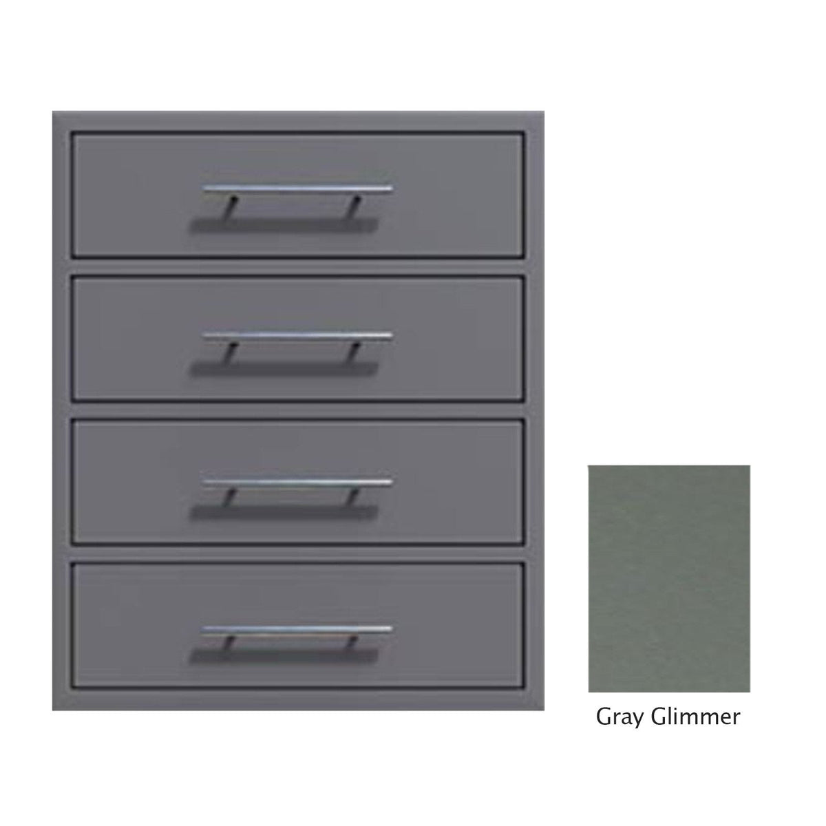 Canyon Series 18"w by 29"h 4 Storage Drawer Enclosure, Fully-Extensible In Grey Glimmer - CAN003-F01-TexturedGreyGlimmer image 0