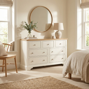 Amberley 3 Over 4 Chest of Drawers in Warm White image 1