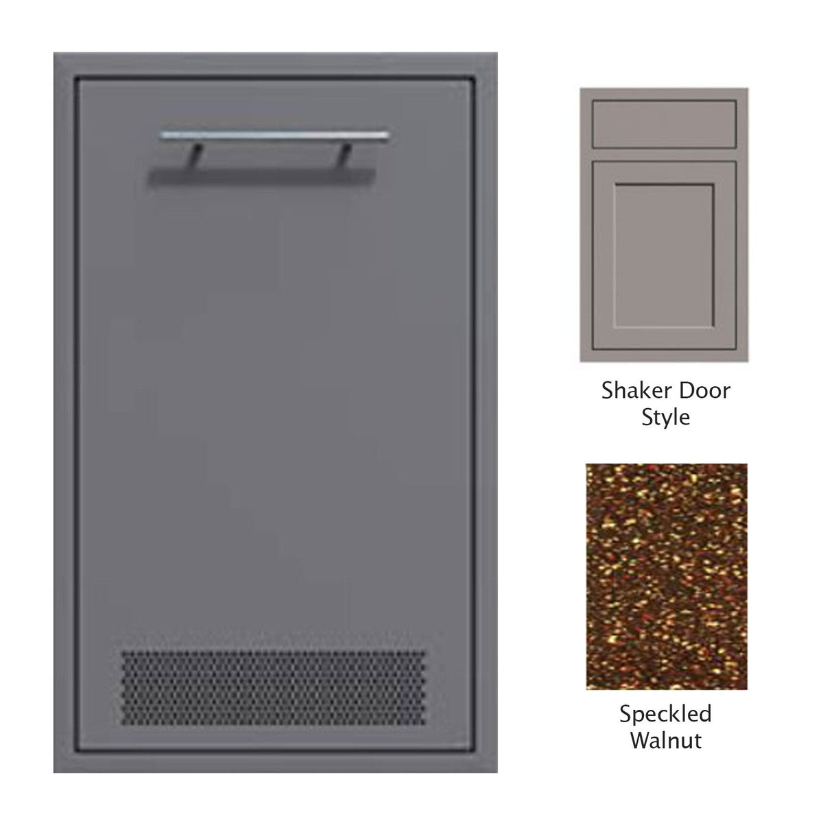 Canyon Series Shaker Style 18"w by 29"h Vented Propane Tank Pullout Drawer Enclosure In Speckled Walnut - CAN001-F03-Shaker-SpeckWalnut image 0