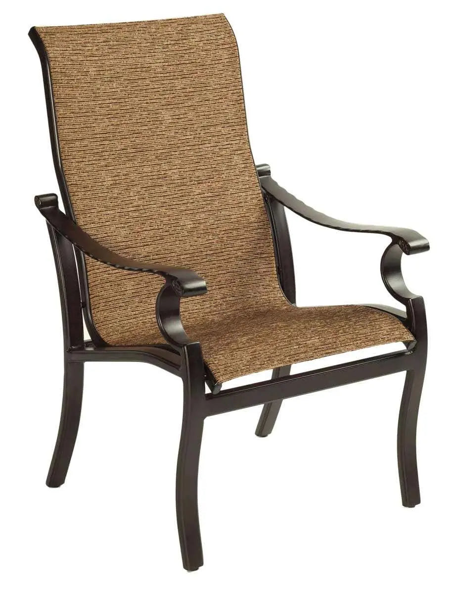 Castelle Monterey Sling Dining Chair with Antique Dark Rum Frame and Keetley Birch Fabric image 0