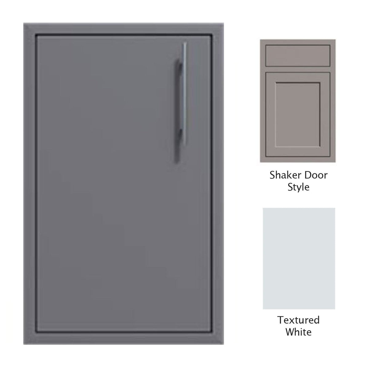 Canyon Series Shaker Style 18"w by 29"h Single Door Enclosure w/ Adj. Shelf (Left Hinge) In Textured White - CAN001-F01-Shaker-LftHng-TexturedWhite image 0