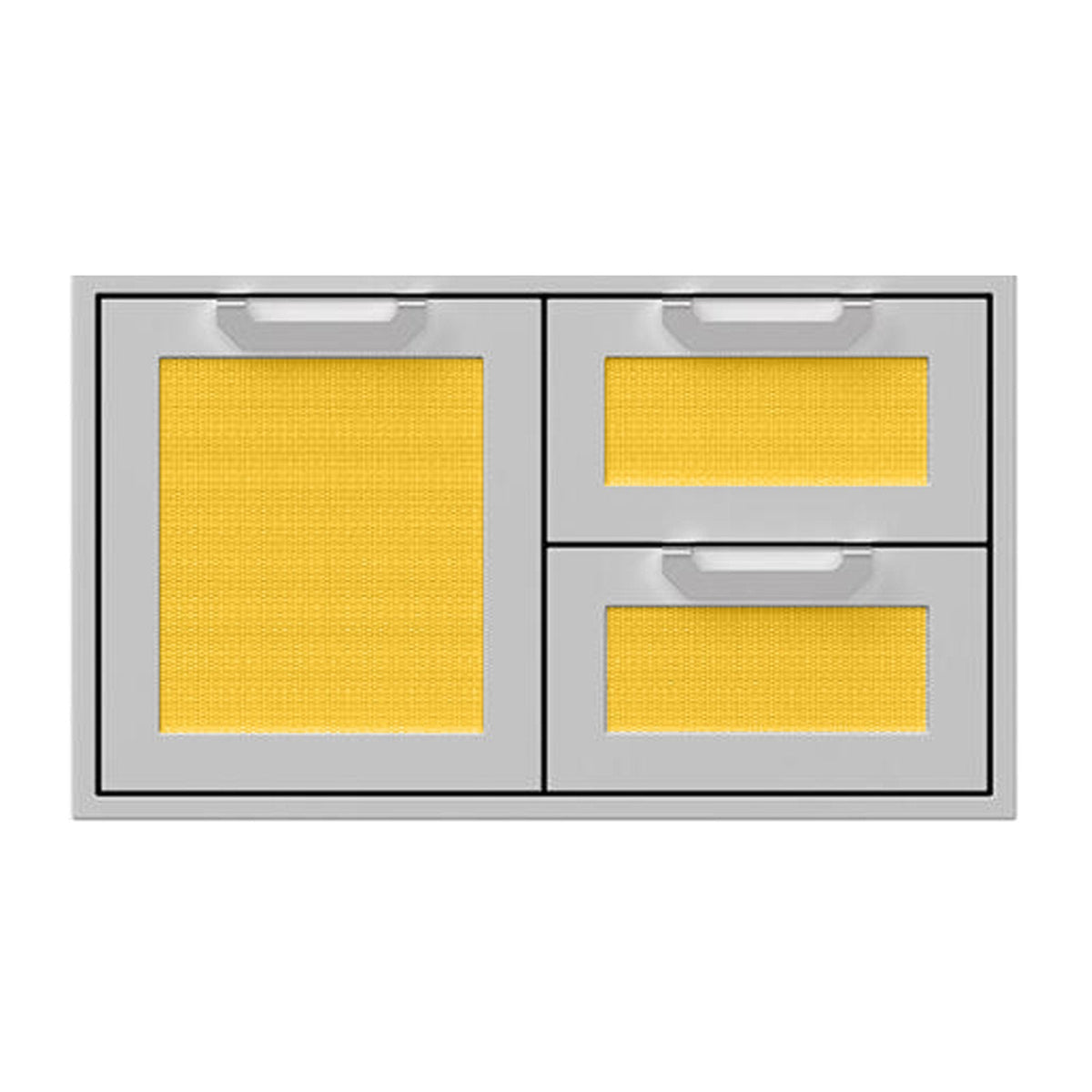 Hestan 36-Inch Double Drawer and Storage Door Combination w/ Recessed Marquise Accent Panel in Yellow - AGSDR36-YW image 0
