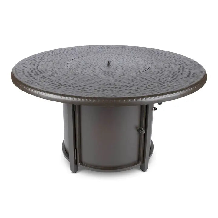 Woodard 48" Round Hammered Chat Fire Table in Aztec Bronze image 0