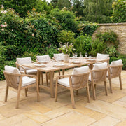 Quay 8 Seat Rectangular Dining Set In Linen image 0