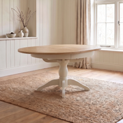 Amberley 4-6 Seater Round Extending Dining Table in Warm White image 1