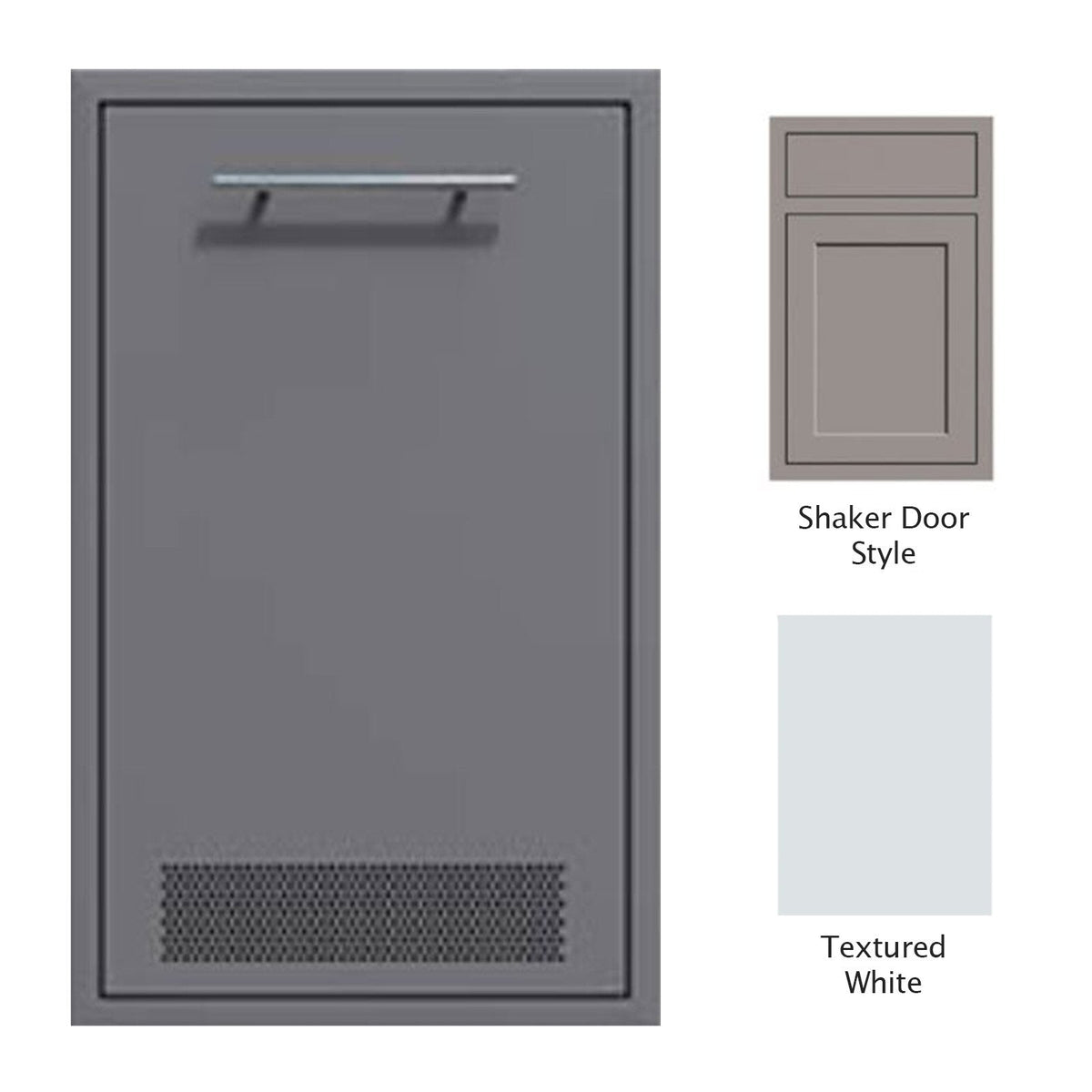 Canyon Series Shaker Style 18"w by 29"h Vented Propane Tank Pullout Drawer Enclosure In Textured White - CAN001-F03-Shaker-TexturedWhite image 0