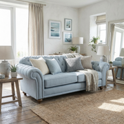 Chesterfield 2 Seat Sofa in Sky Blue image 0