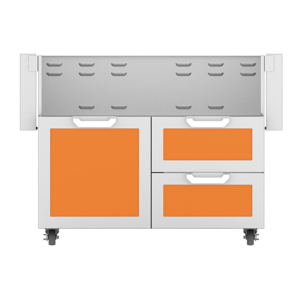 Hestan 42-Inch Double Drawer and Door Grill Cart in Orange - GCR42-OR image 0