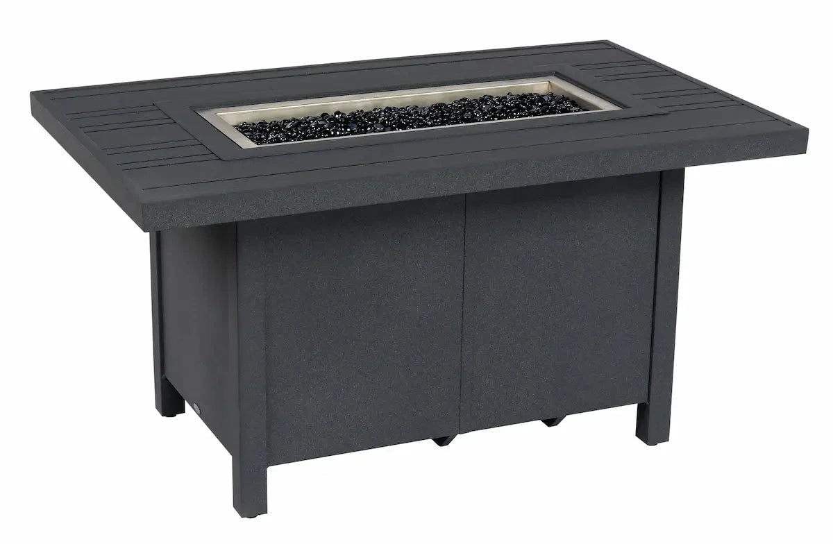 Woodard Rectangular Fire Table with Tri-Slat Top in Twilight Finish image 0
