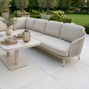 Dekota Large Corner Sofa Dining Set with Altura Rising Table in Fawn image 1