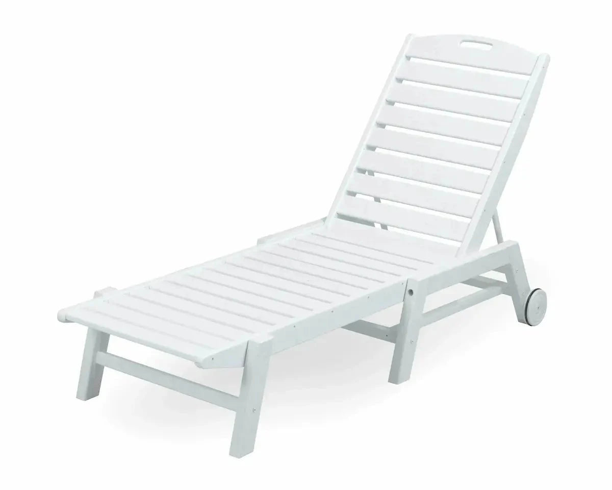 POLYWOOD Nautical Chaise with Wheels in White image 0