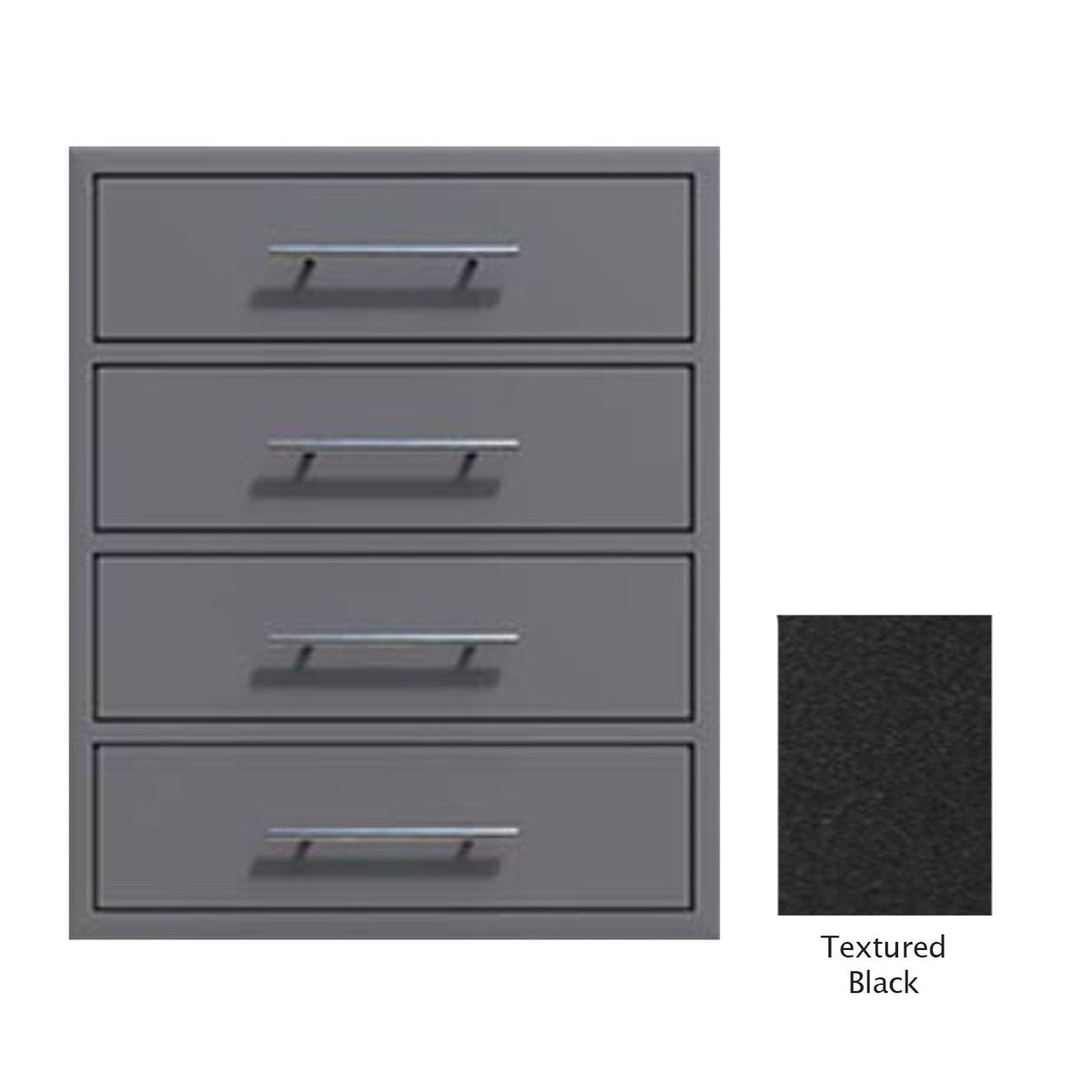 Canyon Series 18"w by 29"h 4 Storage Drawer Enclosure, Fully-Extensible In Textured Black - CAN003-F01-TexturedBlack image 0