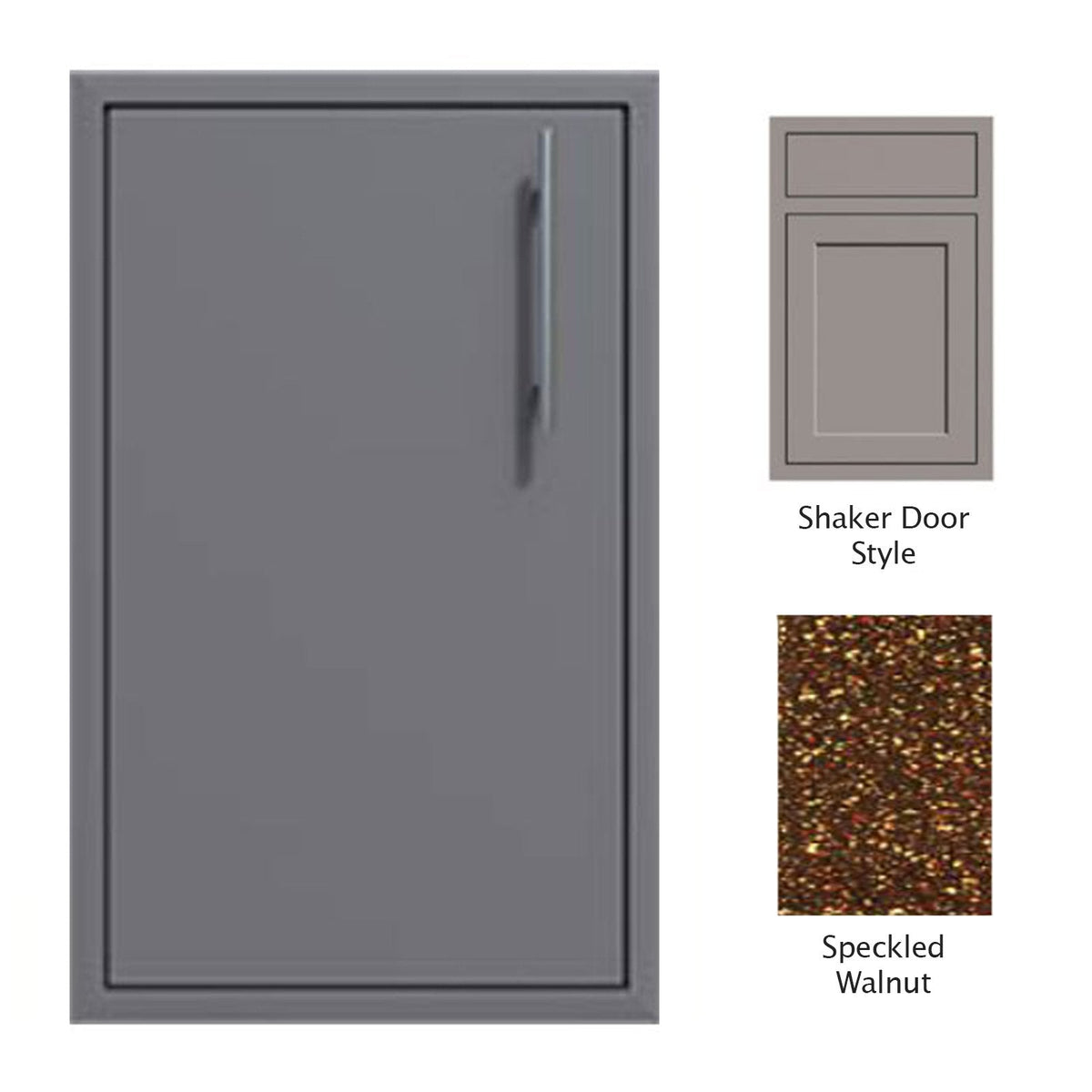 Canyon Series Shaker Style 24"w by 29"h Single Door Enclosure w/ Adj. Shelf (Left Hinge) In Speckled Walnut - CAN004-F01-Shaker-LftHng-SpeckWalnut image 0