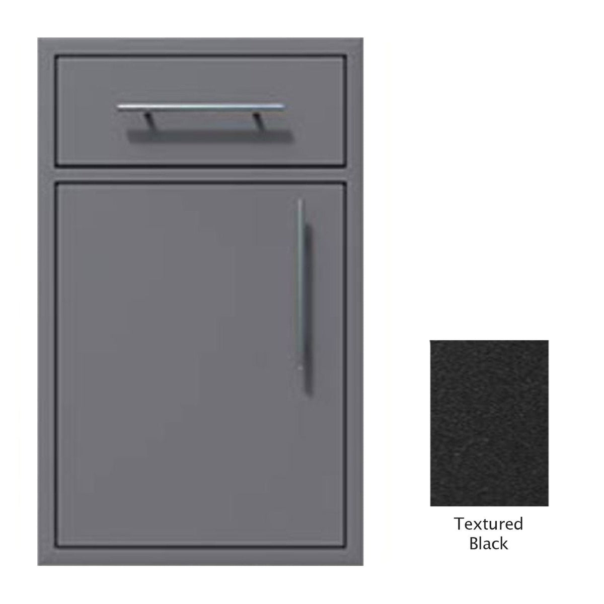 Canyon Series 18"w by 29"h Single Door, Drawer Enclosure w/ Adj. Shelf (Left Hinge) In Textured Black - CAN002-F01-LftHng-TexturedBlack image 0