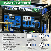 DuroMax XP13000HXT 13,000 Watt Electric Start Tri-Fuel Natural Gas/Propane/Gas Powered Portable Generator w/ CO Alert image 2
