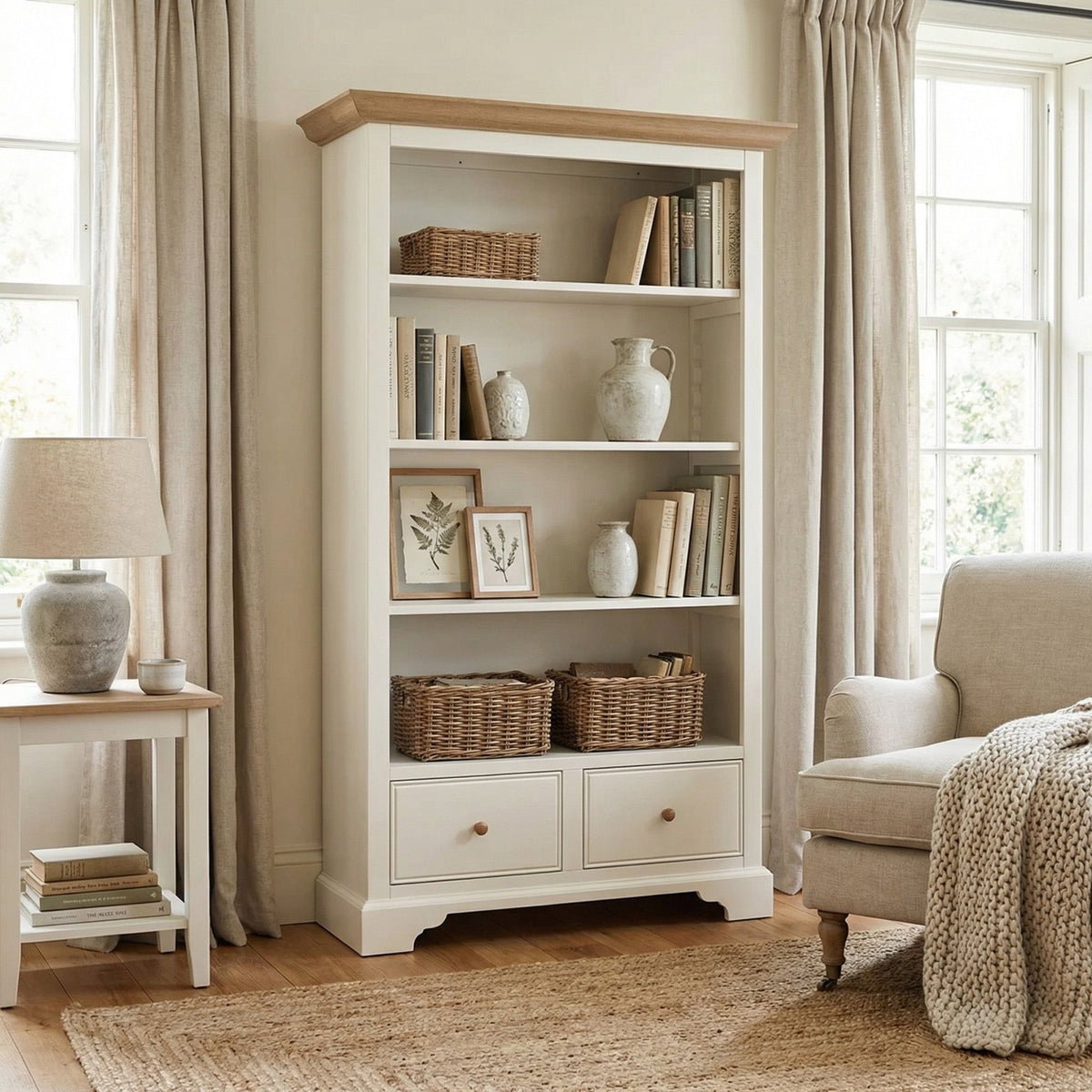 Amberley Large Bookcase in Warm White image 0