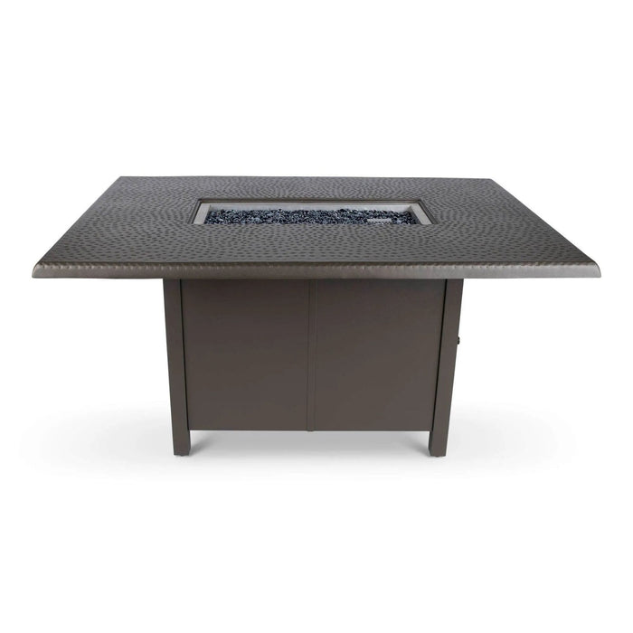 Woodard 42" x 60" Dining Fire Table with Hammered Top in Aztec Bronze image 0