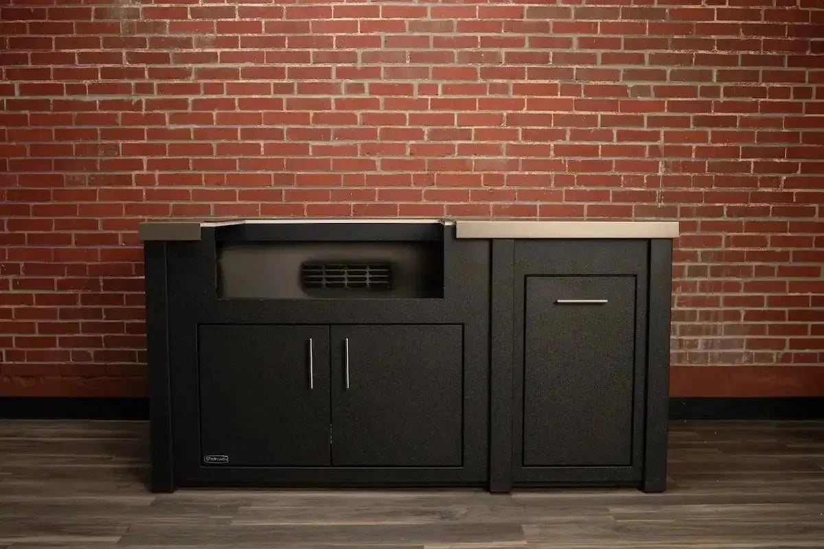 All Things BBQ Custom 71” Outdoor Kitchen Island in Graphite with Concrete Style Top image 0