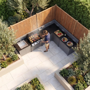Vesta Modular Corner Outdoor Kitchen with Beefeater 1200E in Grey image 1