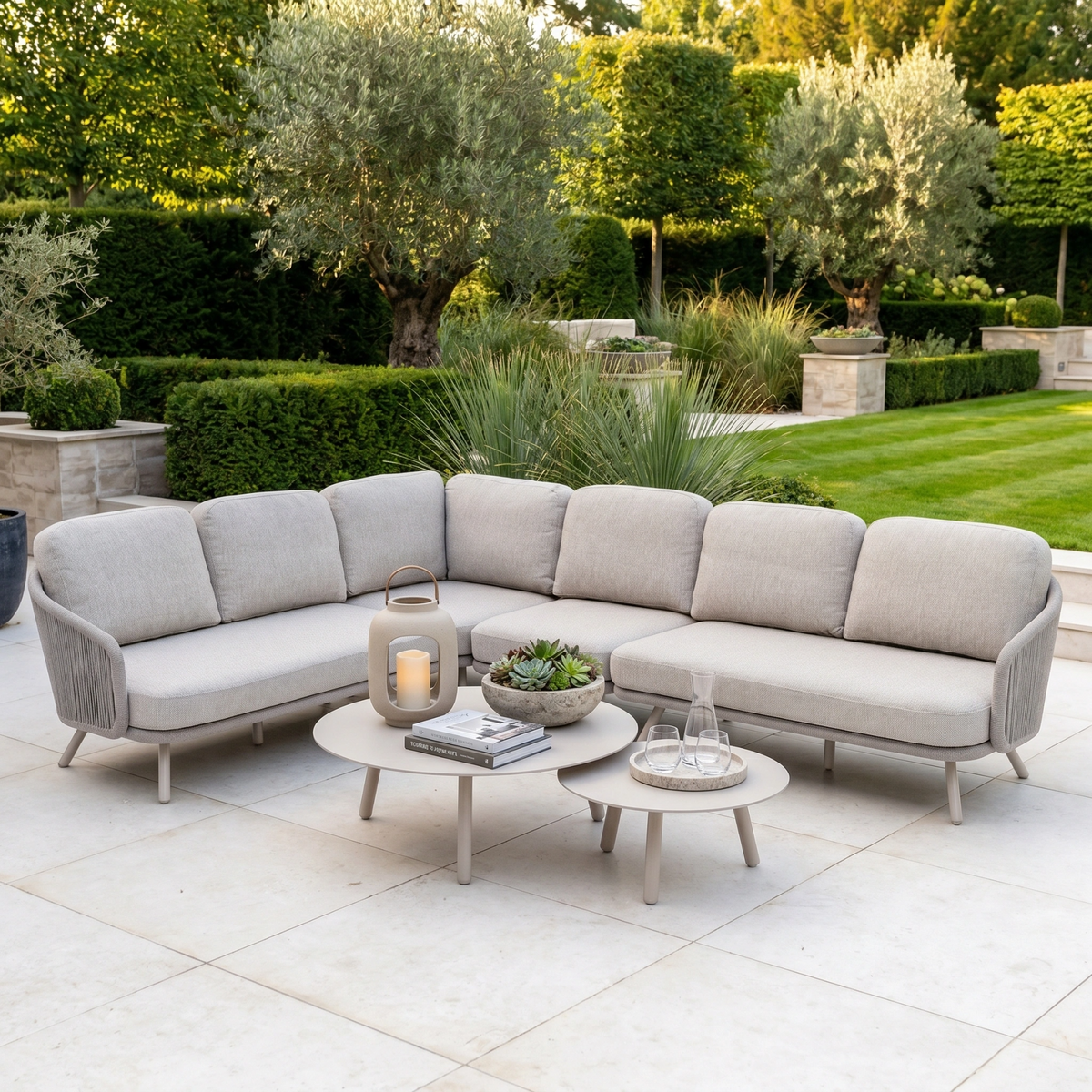 Dekota Large Corner Sofa Set in Fawn image 0